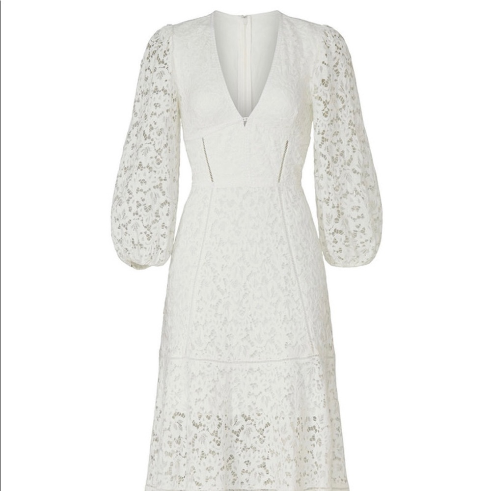 Jonathan Simkhai White Lace V-Neck Dress Sz 4